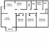 3 bedroom 2 bathroom floor plan image at The Carrington Apartments in Hendersonville TN